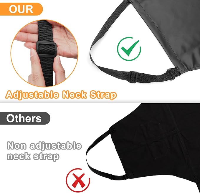 Gotega Waterproof Rubber Vinyl Apron Adjustable Dishwasher Apron - Image 3