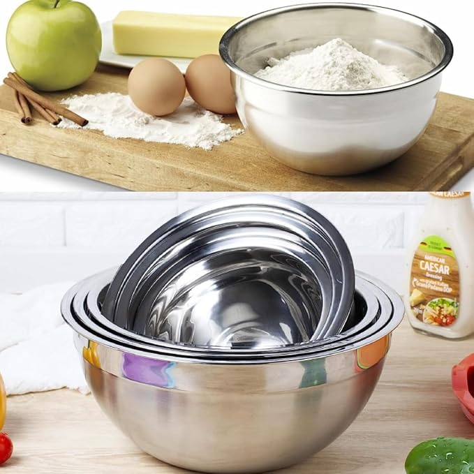 WEPSEN Mixing Bowls with Lid Set, Measuring Cups and Spoons, Egg Whisk - Image 7