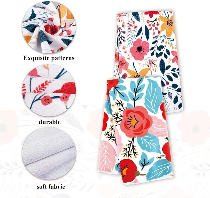 6 Pcs Kitchen Stuff, Wild Floral Kitchen Oven Mitts, Pot Holders Sets - Image 3