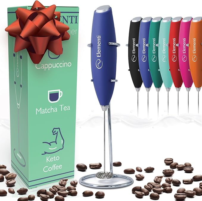 Elementi Portable Electric Milk Frother, Matcha Whisk, Milk Frother by Elementi