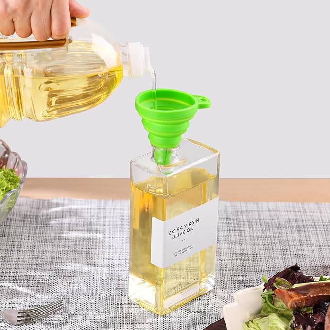 Olive Oil Dispenser Bottle for Kitchen, 3 Pack Glass Oil and Vinegar Dispenser - Image 4