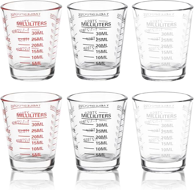 SAIAOKJ Shot Glasses Measuring Cup Set 6 Pack Espresso Shot Glasses Liquid by SAIAOKJ