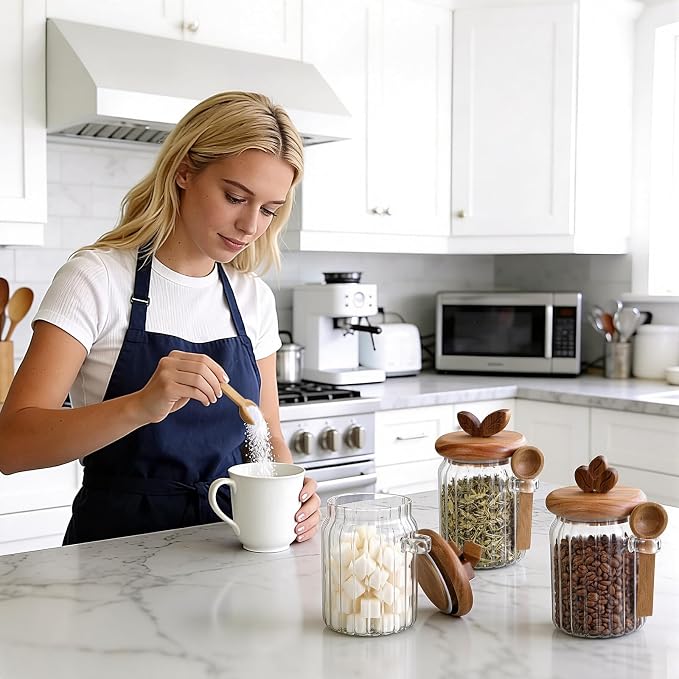 Suclain 3 Pcs Glass Coffee Container - Image 4