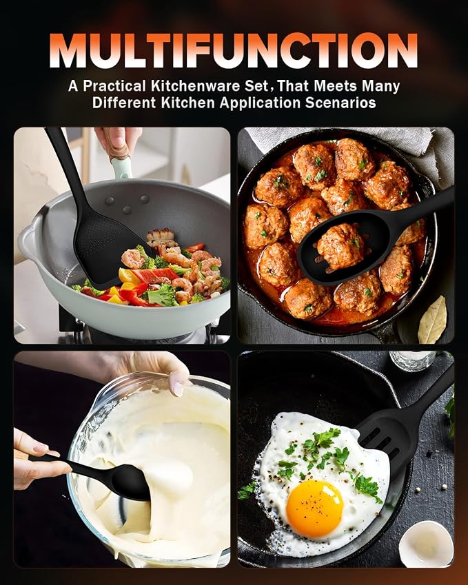 Silicone Cooking Utensils Set, Perfectly Angled - Image 3