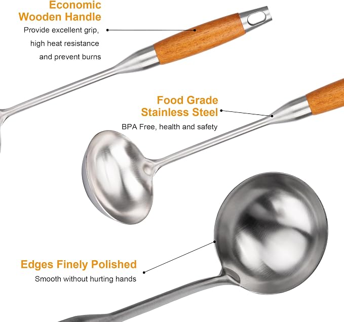 FJNATINH Soup Ladle, Stainless Steel Ladle - Image 4