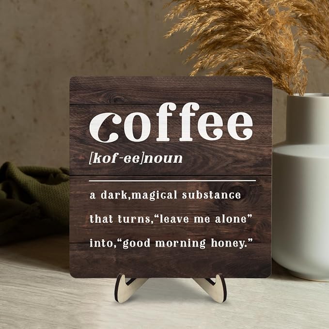 Coffee Bar Sign Plaque, Coffee Bar Accessories, Vintage Cafe Bar Plaque Desk - Image 7