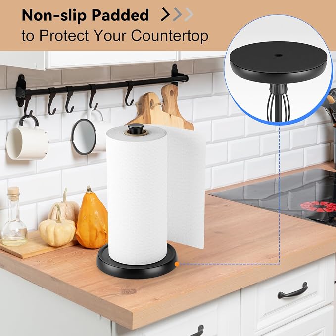 Countertop Paper Towel Holder, Premium Stainless Steel Kitchen Roll Holder - Image 5