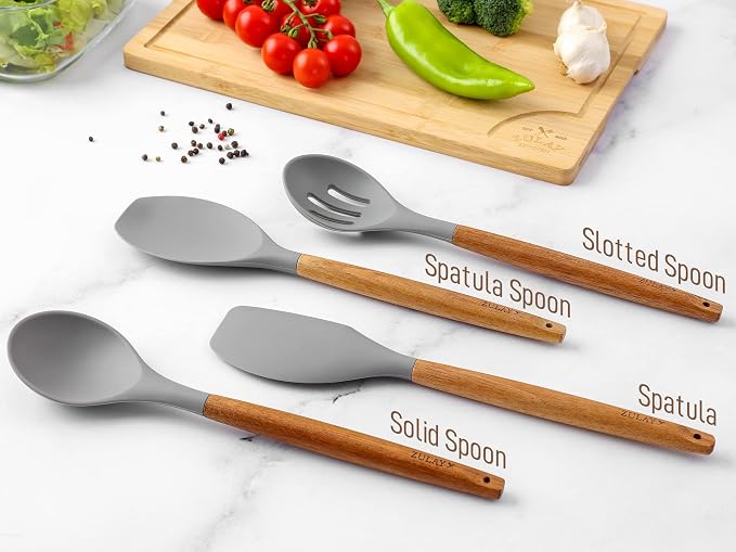 Zulay Kitchen Utensils Set Non-Stick Silicone Cooking Utensils Set - Image 9