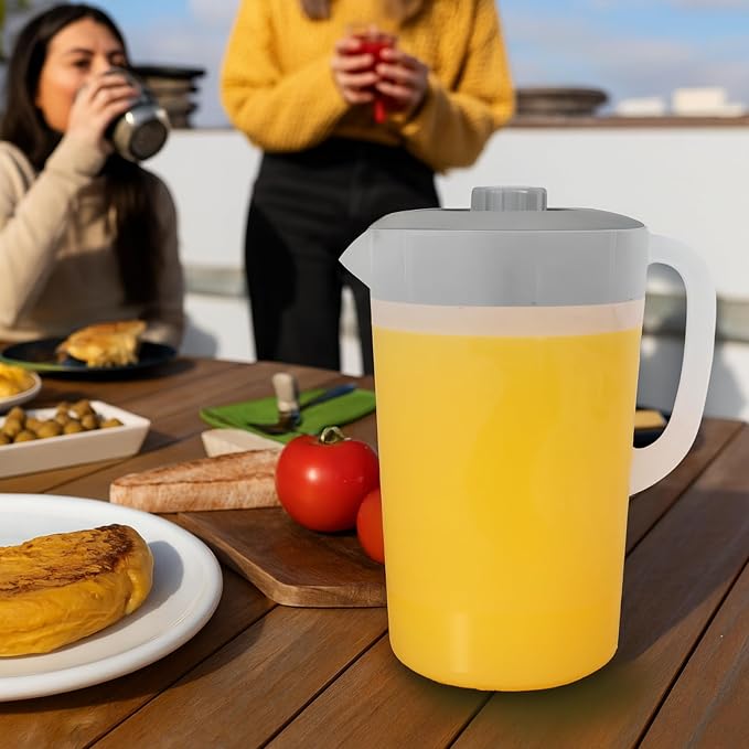 Water Pitcher with Lid 1 Gallon Pitcher, Freezer/Dishwasher Safe, BPA Free & - Image 7