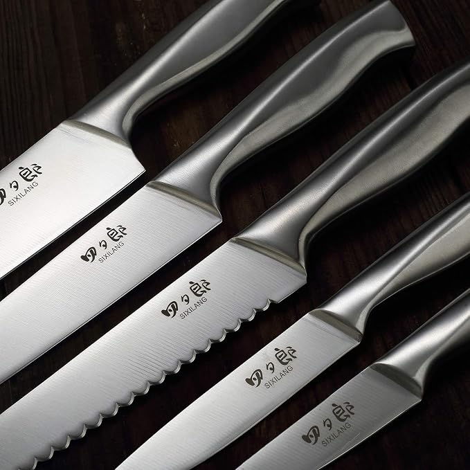 Knife Set, 8 Piece German Stainless Steel Hollow Handle Manual Knife Sharpener - Image 6