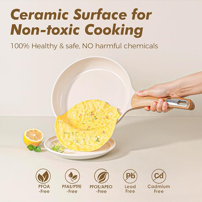 SENSARTE Ceramic Cookware Sets, Pots and Pans Set Nonstick, 20-Piece Induction - Image 2