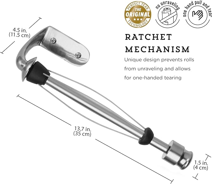 Kamenstein Perfect Tear Wall Mount Paper Towel Holder, Patented Design - Image 4