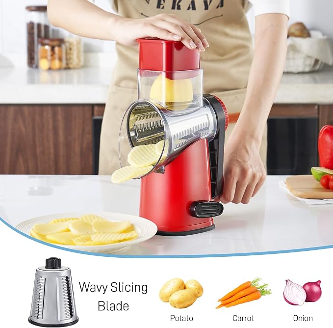 VEKAYA Rotary Cheese Grater Hand Crank - Image 5