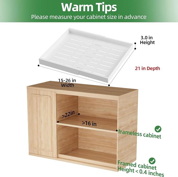 PAKETA 4 Pack Expandable Pull Out Cabinet Organizer, Upgrade 3 Slide Rails - Image 2