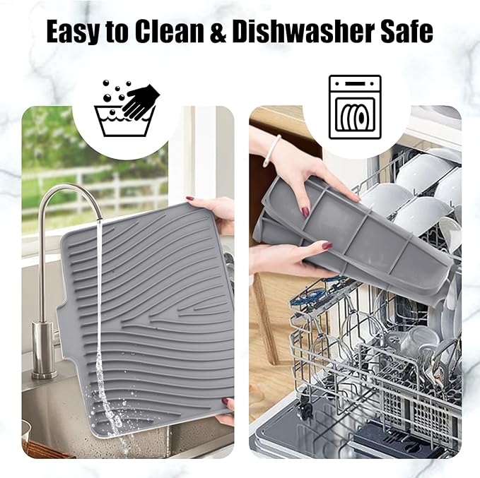 TIKNIK Silicone Dish Drying Mat, Stone Drying Mat - Image 5