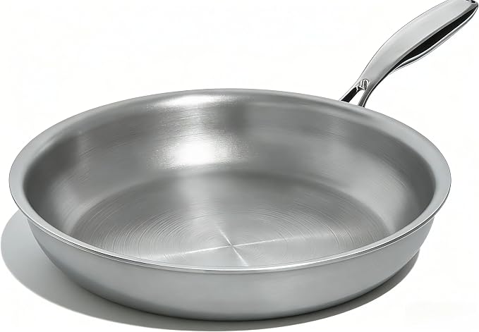 Umite Chef 12 inch 5 Ply Stainless Steel Frying Pan Non-Toxic PFOA&PTFE Free by UmiteChef