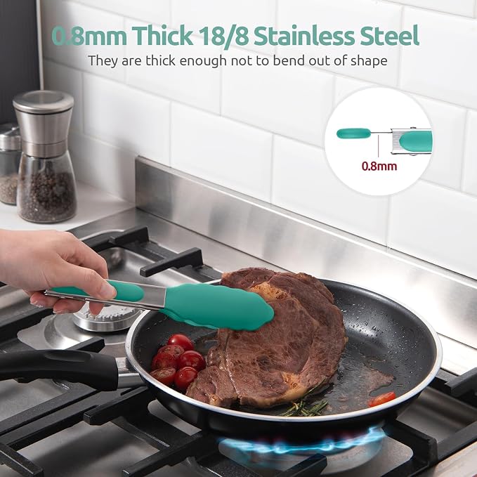 600ºF Heat Resistant Kitchen Tong: U-Taste 7in Silicone Cooking Tong - Image 5