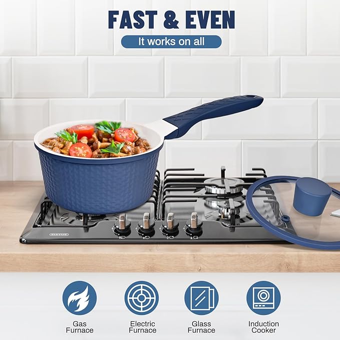 1.5QT Nonstick Saucepan with Lid - Image 6