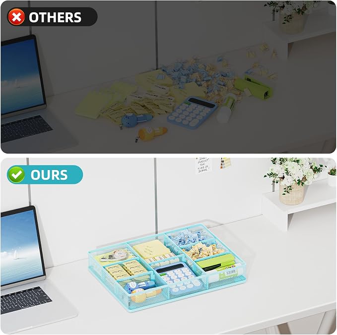 Marbrasse Desk Drawer Organizer, Metal Mesh Drawer Organizer Tray - Image 6