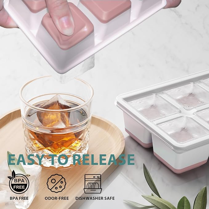 Optish Large Ice Cube Molds, 2 Pack Whiskey Square Ice Molds, 1.8 Inch Big Ice - Image 5
