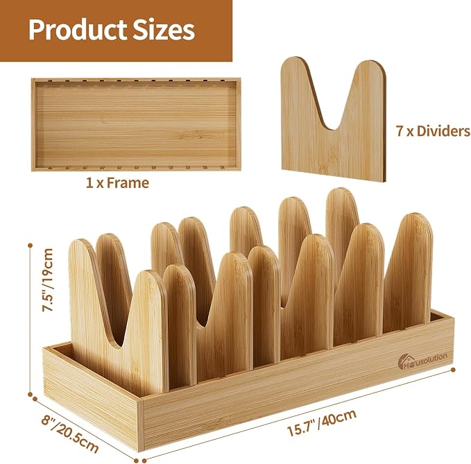 Housolution Bamboo Pot and Pan Organizer - Image 6