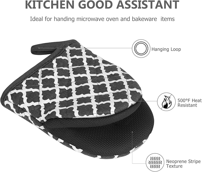 1 Pair Short Oven Mitts - Image 4