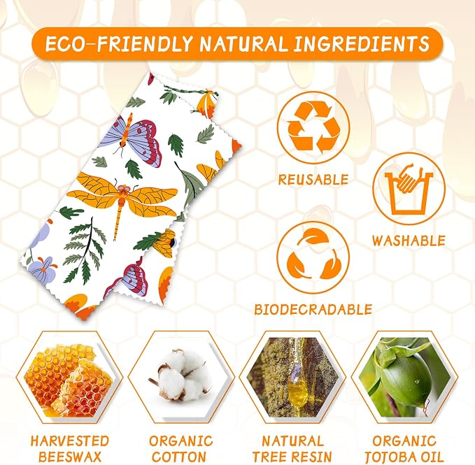 Beeswax Wrap, Beeswax Wraps For Food, Sustainable, Beeswax Food Wrap for - Image 2