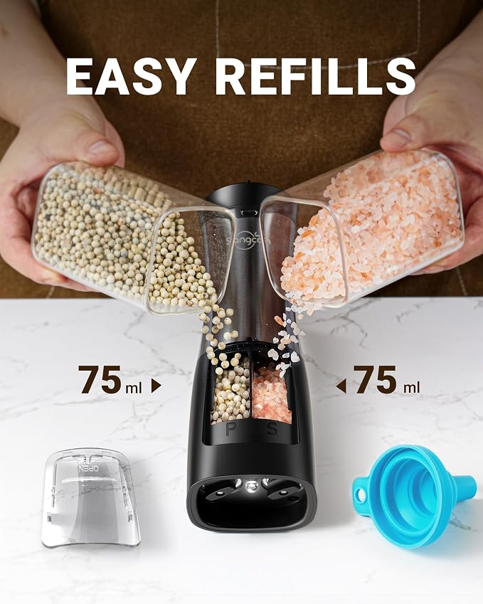 Sangcon Electric Salt and Pepper Grinder Set Shakers 2 IN 1 - Image 5