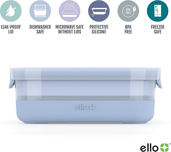 Ello Plastic 3.7 Cup Meal Prep Set 10 Pc, 5 Pack Set - Image 2