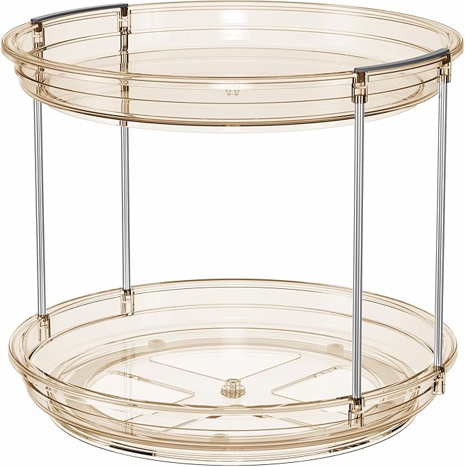 LAMU 2 Tier Lazy Susan Turntable Organizer 9.25'' Rotating Spice Rack - Image 7