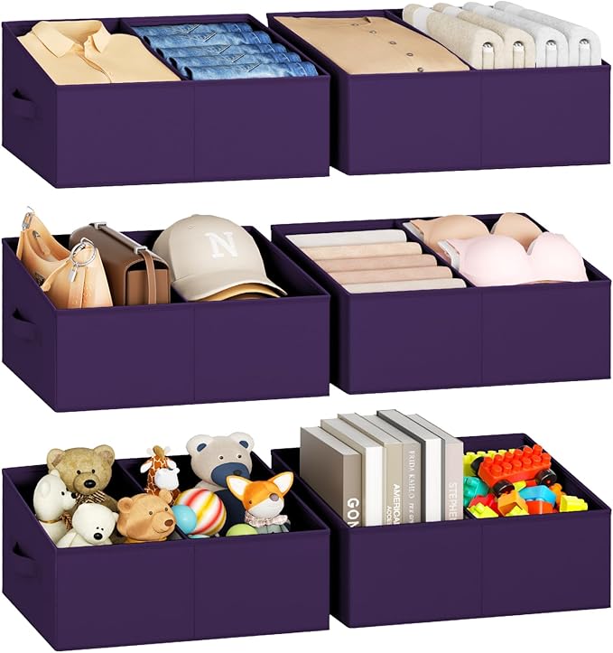 DIMJ Large Closet Shelf Organizer Bins 6 Packs by DiMJ