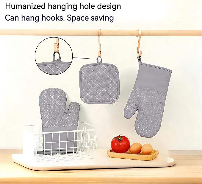 Oven Mitts and Pan Racks 4-Piece Set, Extended Kitchen Oven Mitts and Pan Racks - Image 5