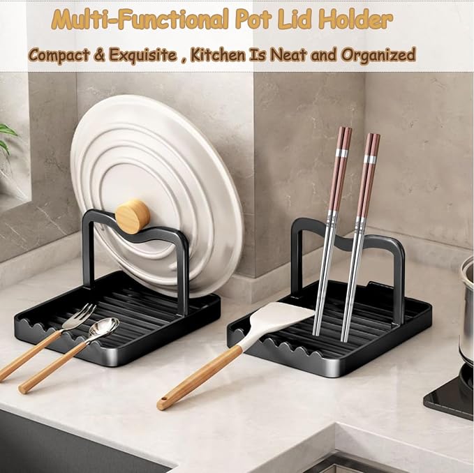 Spoon Rest with Lid Holder, Stainless Steel Lid Holder While Cooking & - Image 5