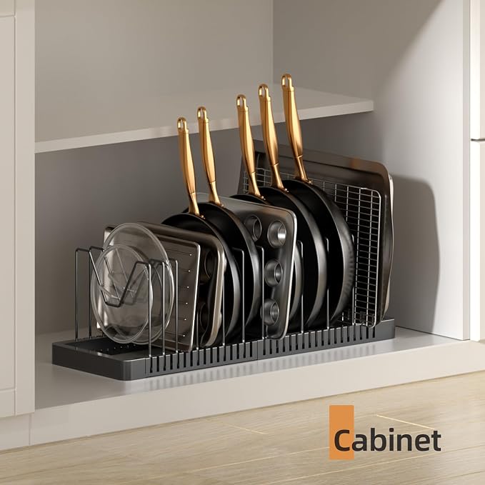 PanPanPal Pots and Pans Organizer under Cabinet, Expandable Pot Lid Organizer - Image 6