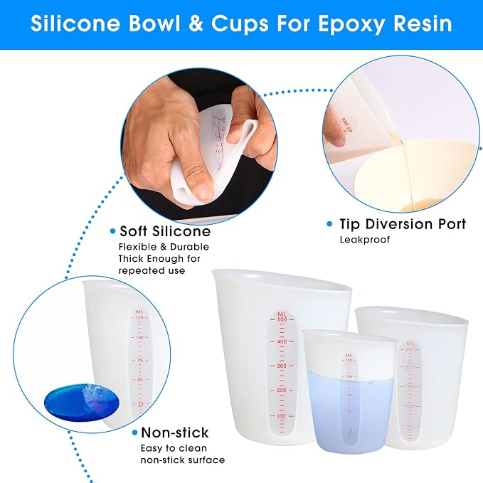 ZUYEE Silicone Measuring Cups Flexible Measure Cups Chocolate Melting Squeeze - Image 5