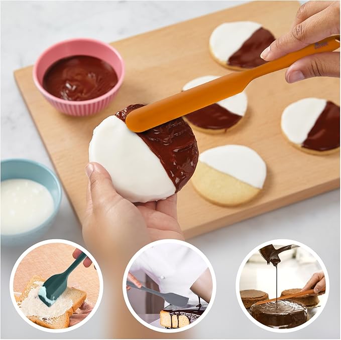 HOTEC Heat Resistant 600℉ BPA-Free Silicone Rubber Spatula Set - Image 3