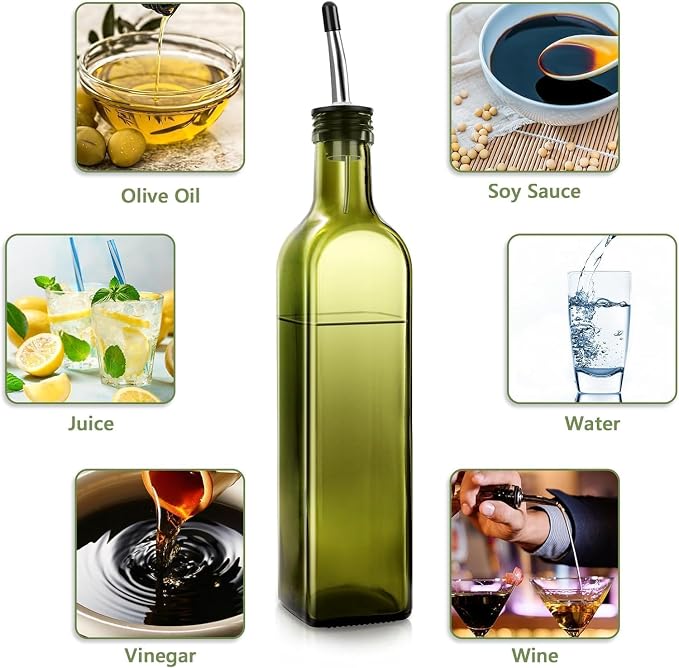 Glass Olive Oil Dispenser and Vinegar Dispenser Set - Image 4