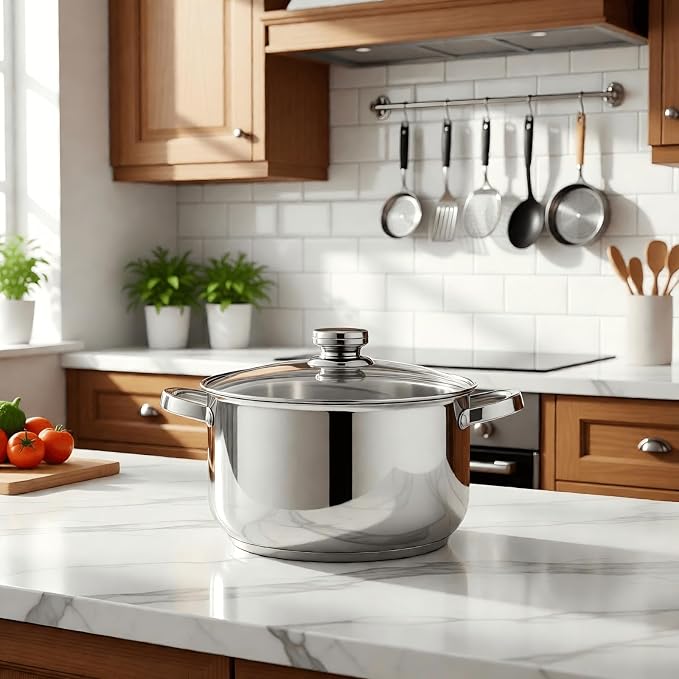 10 Quart soup Pot with Glass Lid, Premium Food-Grade Stainless Steel Stock Pot - Image 5