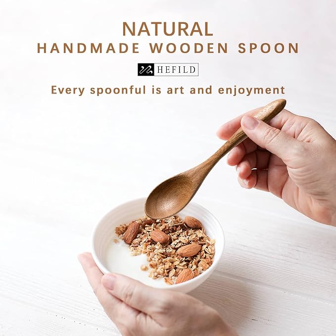 4 PCS Small Wooden Spoons, 5.8 Inch Honey Spoons - Image 4