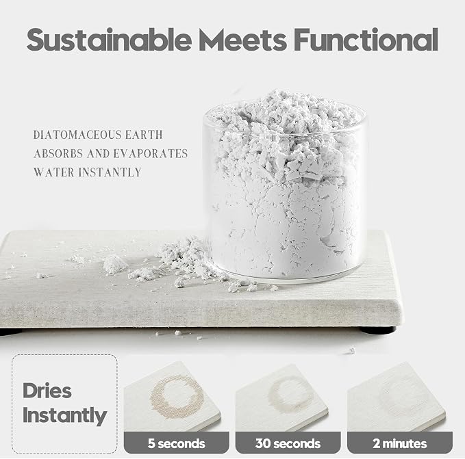 Razborci 4PCS Bathroom Sink Vanity Trays, Diatomaceous Earth Quick Stone Drying - Image 4