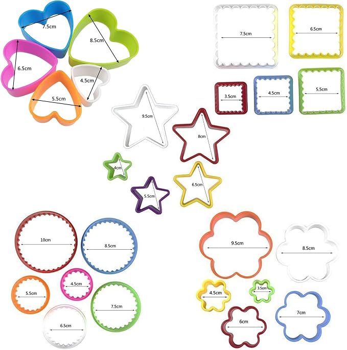 25 PCS Cookie Cutter Set Multi-size Sandwich Fondant Cake Fruit Vegetable - Image 2