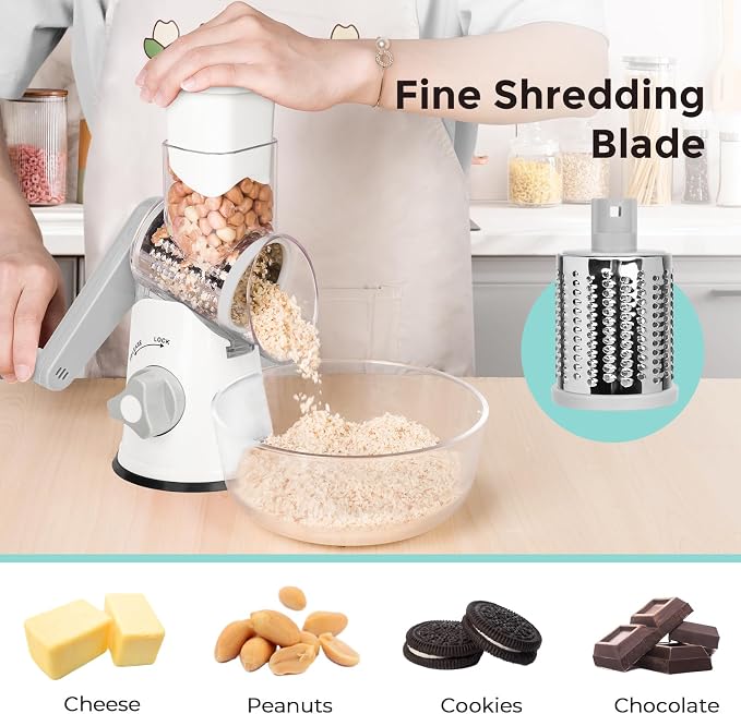 X Home Rotary Cheese Grater for Kitchen, Shredder - Image 4