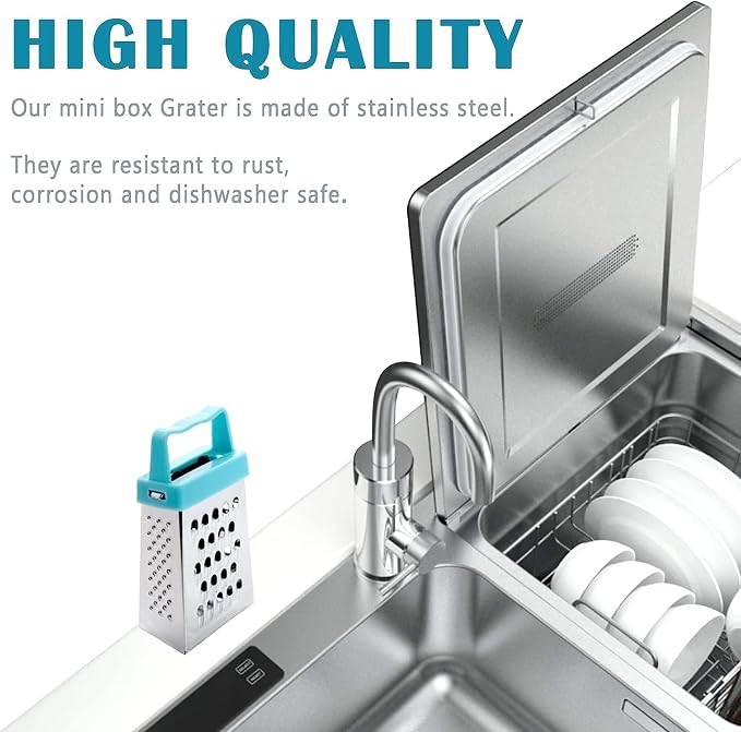 3Pcs Mini Cheese Grater, Professional Box Grater, Stainless Steel - Image 4