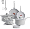 T-Fal Refresh Ceramic Nonstick Cookware Set, 12-Piece Ceramic Pots and Pans Set by T-falbrand