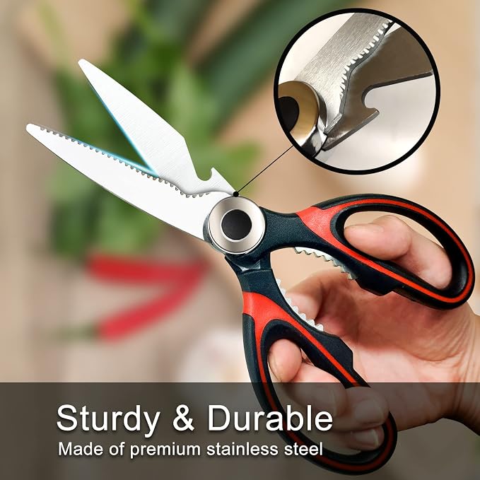 Kitchen Scissors 2 Pack Kitchen Shears All Purpose Heavy Duty Dishwasher Safe - Image 3
