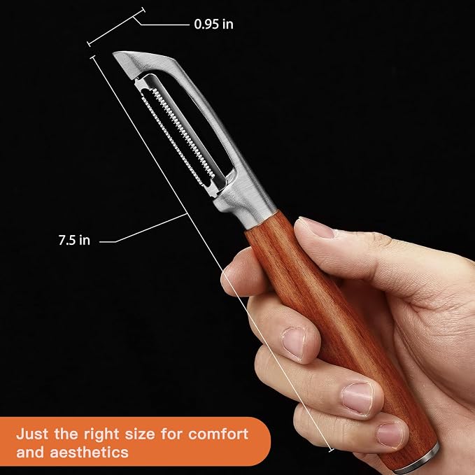 KULUNER，Premium High-End Rosewood Handle and 304 Stainless Steel Serrated Blade - Image 4