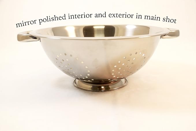 EXCELSTEEL Heavy Duty Stainless Steel Colander 5 Qt | Easy Grip Handles | - Image 3
