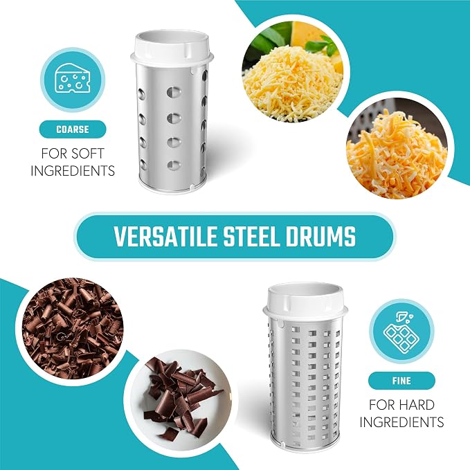 Vivaant Parmesan Cheese Grater Hand Crank, Restaurant-Grade Rotary Cheese - Image 5