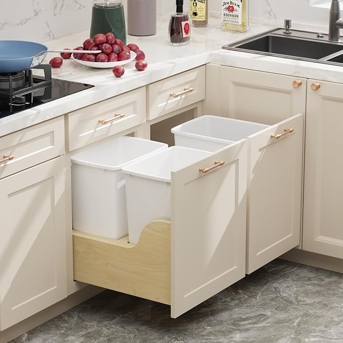 ROOMTEC 35QT Kitchen Trash Can, Sturdy and Lightweight Slim Trash Can, Trash - Image 3