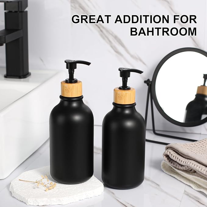 KASUNTING Black Soap Dispenser, 4 Pack Hand Soap Dispenser Bathroom - Image 6